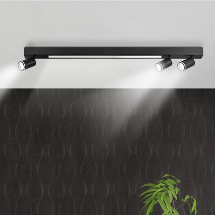 LED Griestu lampa PARIS LED/24W/230V + 3xGU10/10W melna