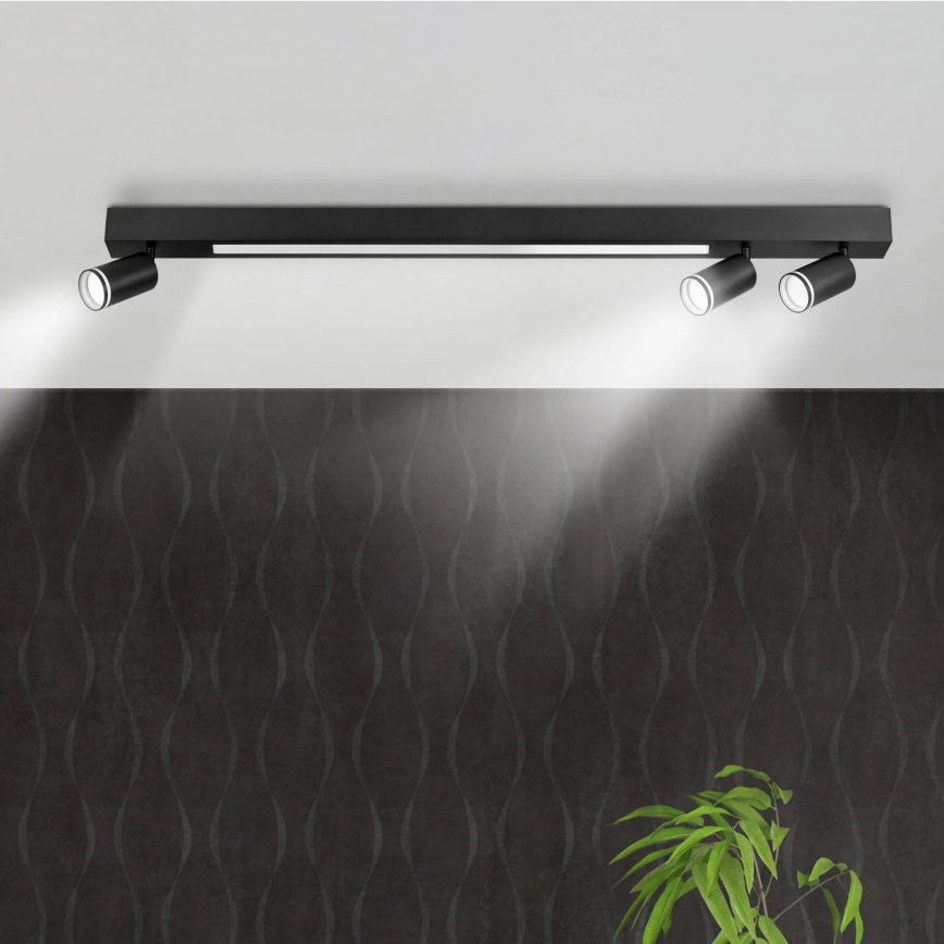 LED Griestu lampa PARIS LED/24W/230V + 3xGU10/10W melna