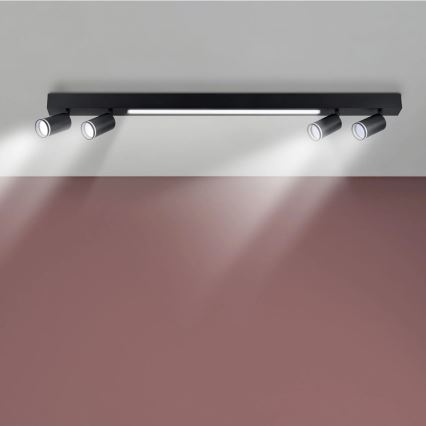LED Griestu lampa PARIS LED/24W/230V + 4xGU10/10W melna
