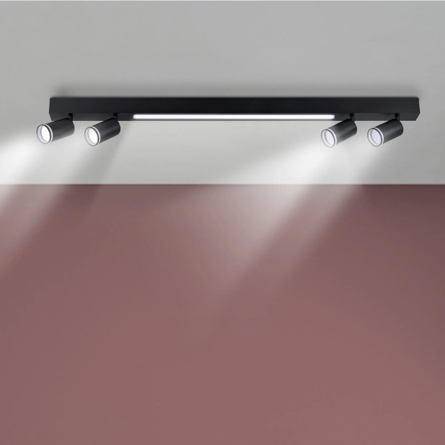 LED Griestu lampa PARIS LED/24W/230V + 4xGU10/10W melna
