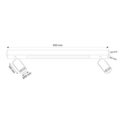 LED Griestu lampa PARĪZE LED/24W/230V + 2xGU10/10W melna