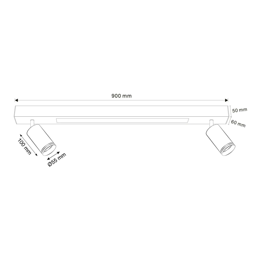 LED Griestu lampa PARĪZE LED/24W/230V + 2xGU10/10W melna