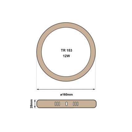 LED Griestu lampa RING LED/12W/230V 4200K d. 16 cm brūna