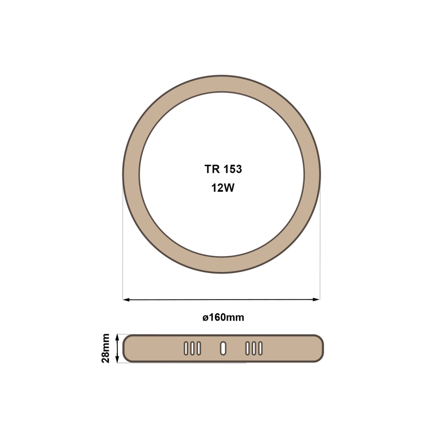 LED Griestu lampa RING LED/12W/230V 4200K d. 16 cm brūna