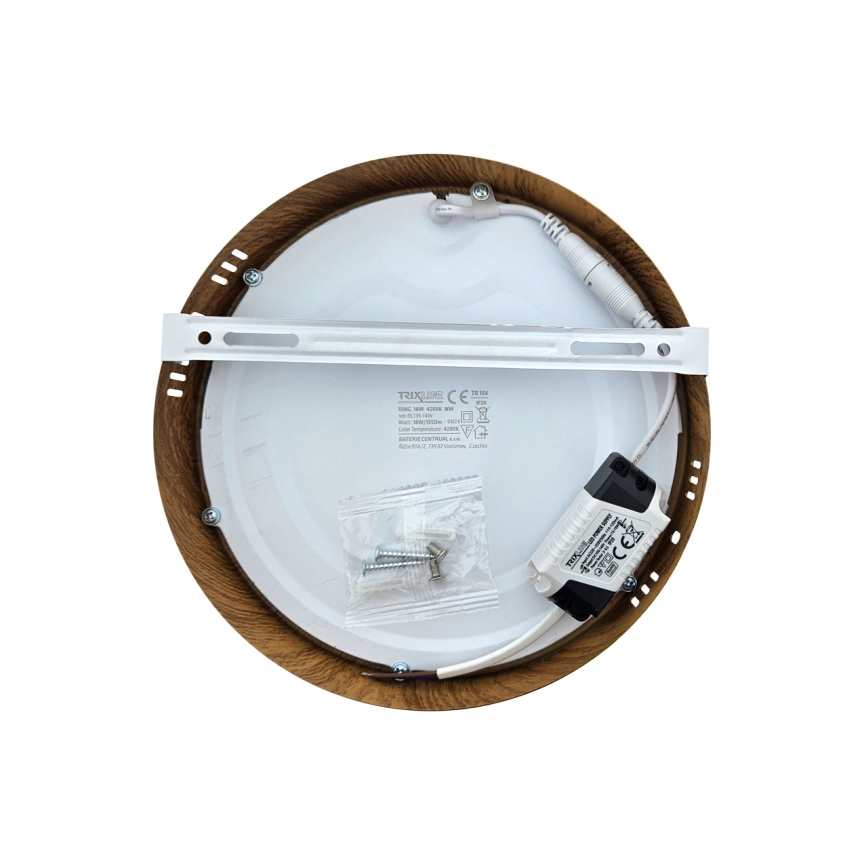 LED Griestu lampa RING LED/18W/230V 4200K d. 21 cm brūna