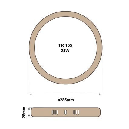 LED Griestu lampa RING LED/24W/230V 4200K d. 28,5 cm brūna