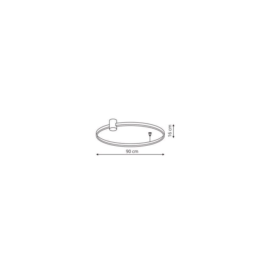 LED griestu lampa RING S LED/50W/230V 3000/4000/6000K Ø 90 cm melna
