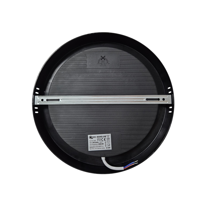 LED Griestu lampa ROUND LED/24W/230V 4000K d. 28,8 cm melna