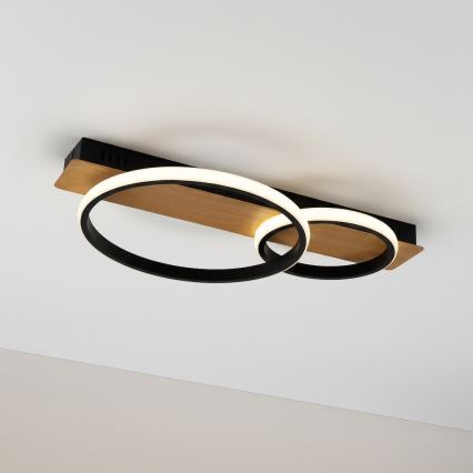 LED griestu lampa ROWENA LED/14W/230V melna/brūna