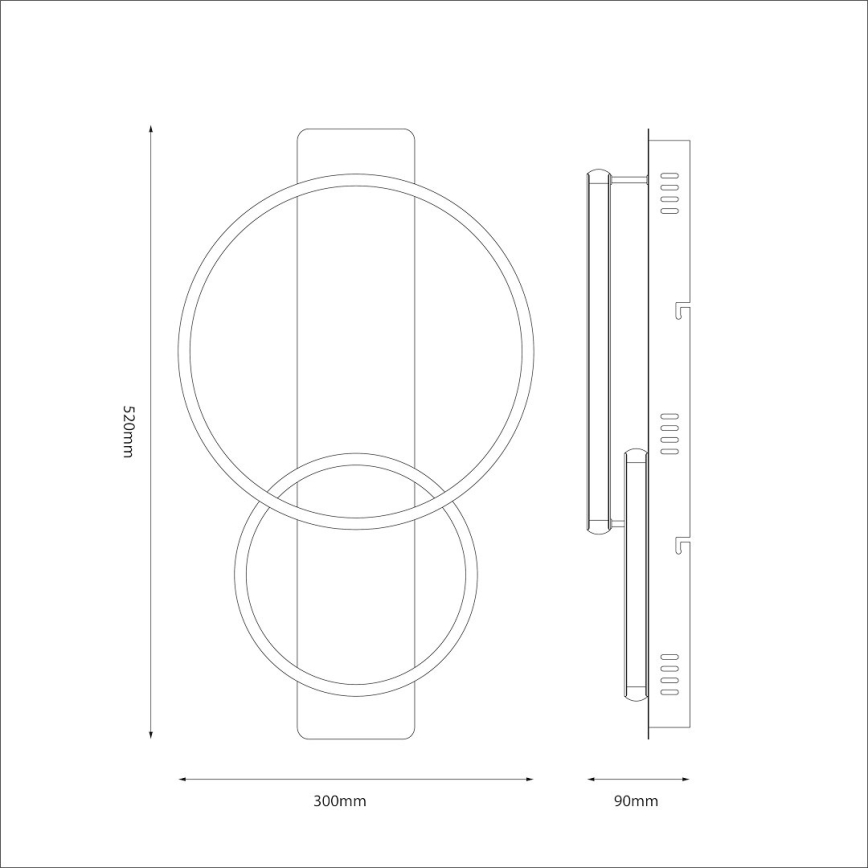 LED griestu lampa ROWENA LED/14W/230V melna/brūna