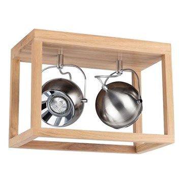 LED griestu lampa ROY 2xGU10/5W/230V matēta ozola apdare