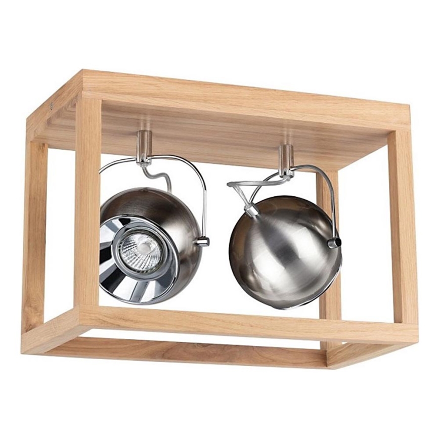 LED griestu lampa ROY 2xGU10/5W/230V matēta ozola apdare