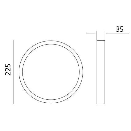 LED Griestu lampa SIGARO CIRCLE LED/24W/230V 4000K IP40