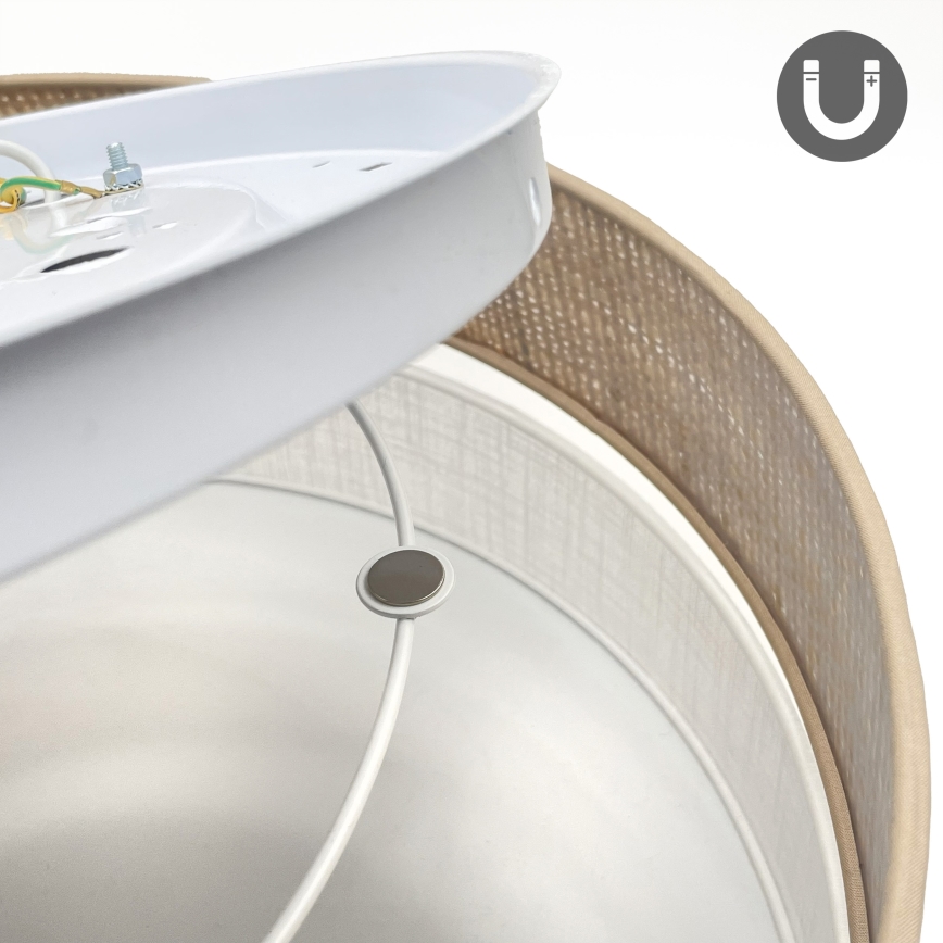 LED griestu gaismeklis SIRJA BOHO LED/36W/230V 4000K Ø 45 cm bēšs/balts