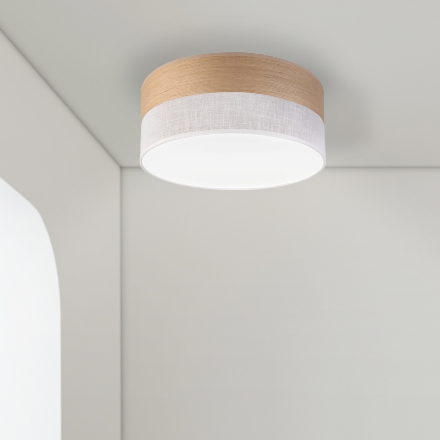LED Griestu lampa SIRJA WOOD LED/20W/230V d. 35 cm balta/ozols