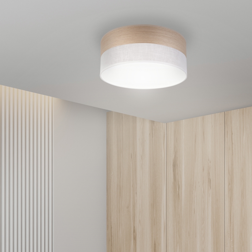 LED Griestu lampa SIRJA WOOD LED/20W/230V d. 35 cm balta/ozols