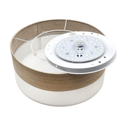 LED Griestu lampa SIRJA WOOD LED/20W/230V d. 35 cm balta/ozols