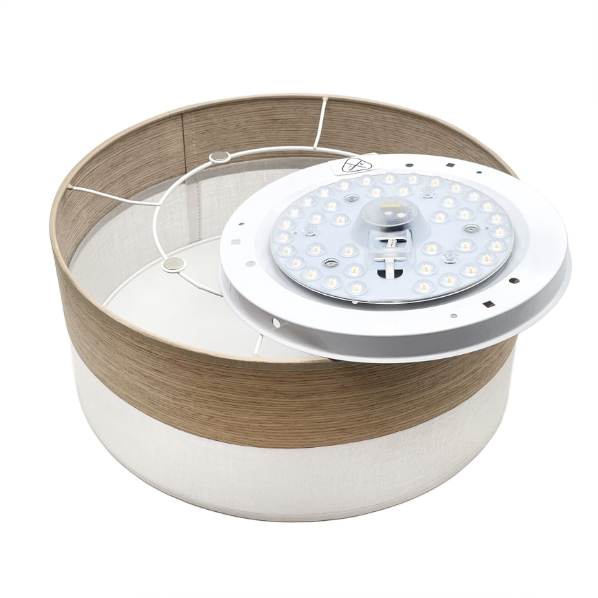 LED Griestu lampa SIRJA WOOD LED/20W/230V d. 35 cm balta/ozols