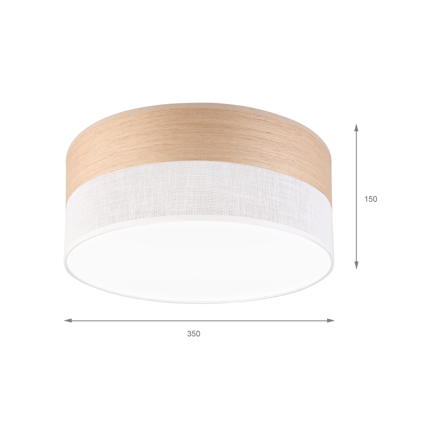 LED Griestu lampa SIRJA WOOD LED/20W/230V d. 35 cm balta/ozols