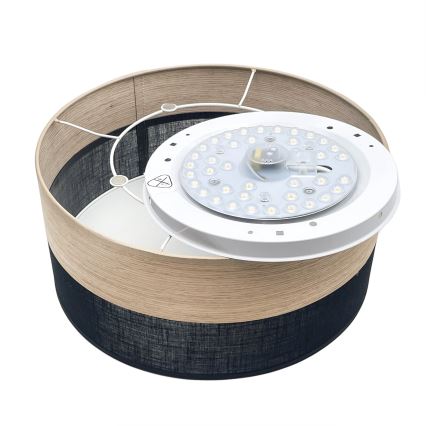 LED Griestu lampa SIRJA WOOD LED/20W/230V d. 35 cm melna/ozols