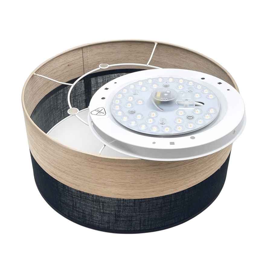 LED Griestu lampa SIRJA WOOD LED/20W/230V d. 35 cm melna/ozols