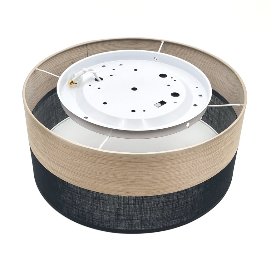 LED Griestu lampa SIRJA WOOD LED/20W/230V d. 35 cm melna/ozols