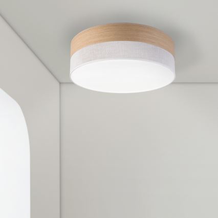 LED Griestu lampa SIRJA WOOD LED/36W/230V d. 45 cm balta/ozols