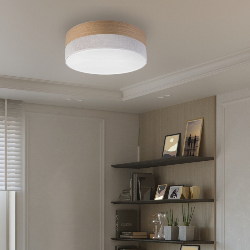 LED Griestu lampa SIRJA WOOD LED/36W/230V d. 45 cm balta/ozols