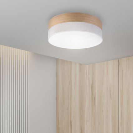 LED Griestu lampa SIRJA WOOD LED/36W/230V d. 45 cm balta/ozols