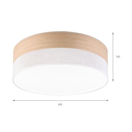 LED Griestu lampa SIRJA WOOD LED/36W/230V d. 45 cm balta/ozols