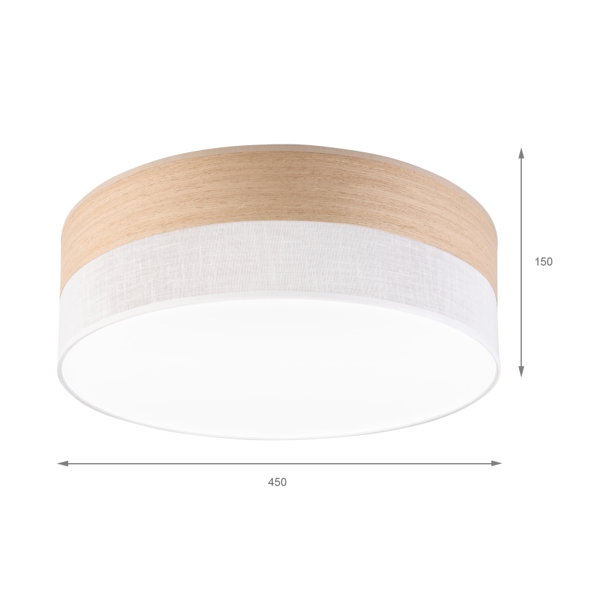 LED Griestu lampa SIRJA WOOD LED/36W/230V d. 45 cm balta/ozols