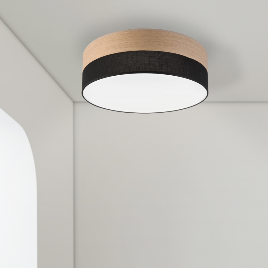 LED Griestu lampa SIRJA WOOD LED/36W/230V d. 45 cm melna/ozols