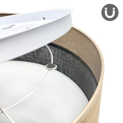 LED Griestu lampa SIRJA WOOD LED/36W/230V d. 45 cm melna/ozols
