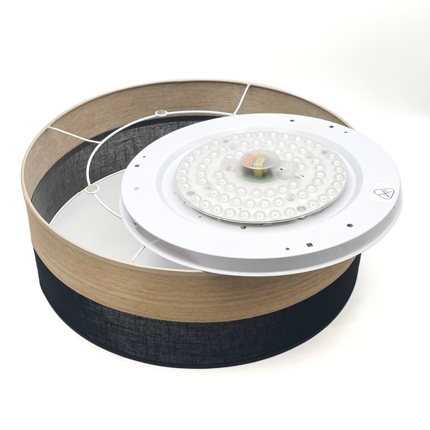 LED Griestu lampa SIRJA WOOD LED/36W/230V d. 45 cm melna/ozols