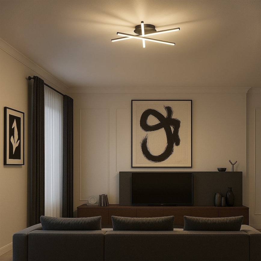 LED griestu lampa STICK LED/12W/230V melna