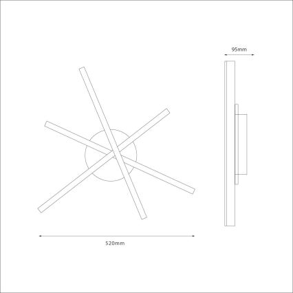 LED griestu lampa STICK LED/12W/230V melna