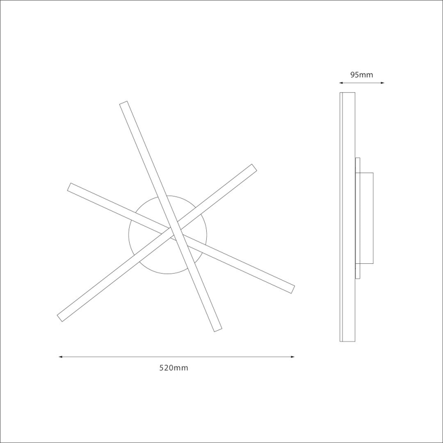 LED griestu lampa STICK LED/12W/230V melna