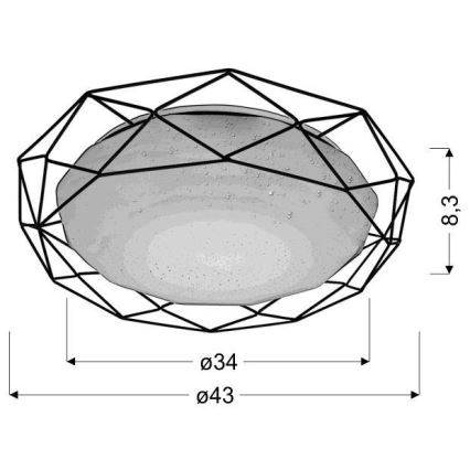 LED Griestu lampa SVEN LED/24W/230V d. 43 cm spīdīgi hromēts
