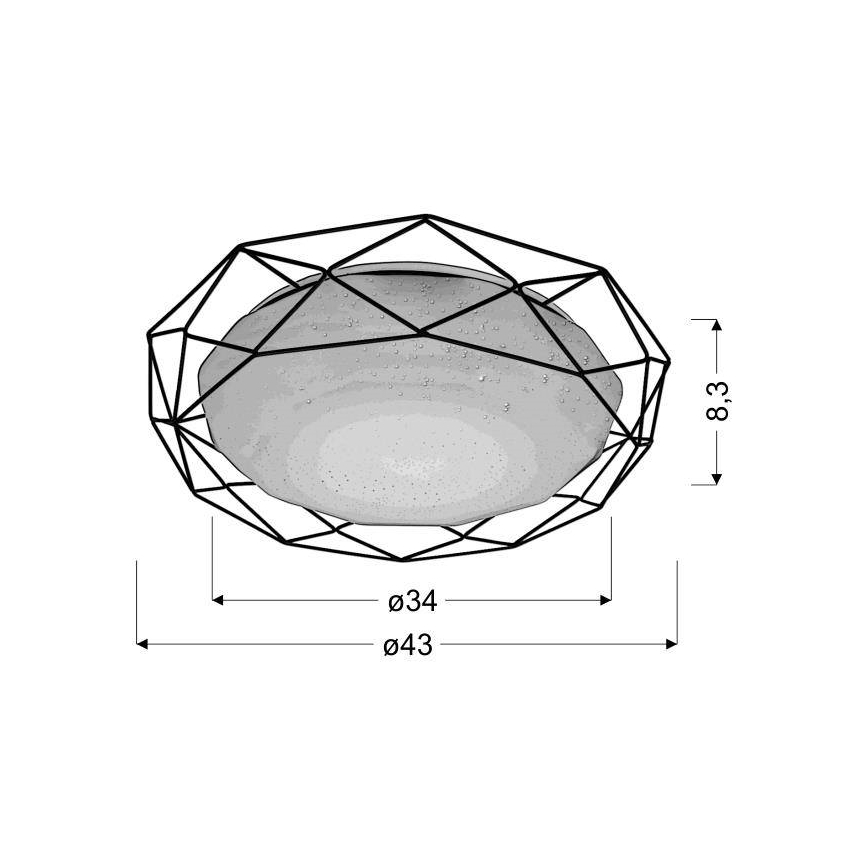 LED Griestu lampa SVEN LED/24W/230V d. 43 cm spīdīgi hromēts
