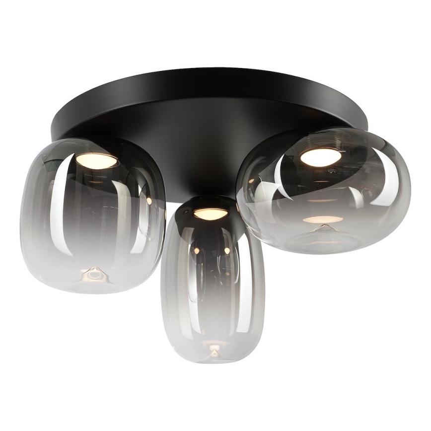 LED Griestu lampa VASO LED/12W/230V d. 42 cm melna/dūmakains