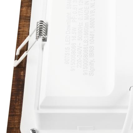 LED Iebūvējams gaismeklis WOODY SPOT LED/17W/230V 3000K ķirša krāsa 18,5x18,5 cm