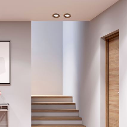 LED Iebūvējams gaismeklis WOODY SPOT LED/5,5W/230V 4000K ķirša koks Ø 10 cm