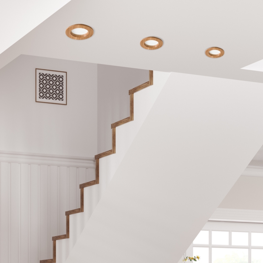 LED Iebūvējams gaismeklis WOODY SPOT LED/5,5W/230V 4000K ozols Ø 10 cm