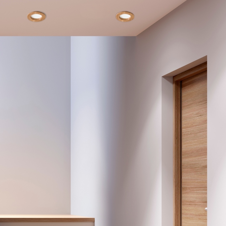 LED Iebūvējams gaismeklis WOODY SPOT LED/5,5W/230V 4000K ozols Ø 10 cm