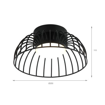LED griestu lampas BETSY LED/12W/230V diam. 25 cm melna