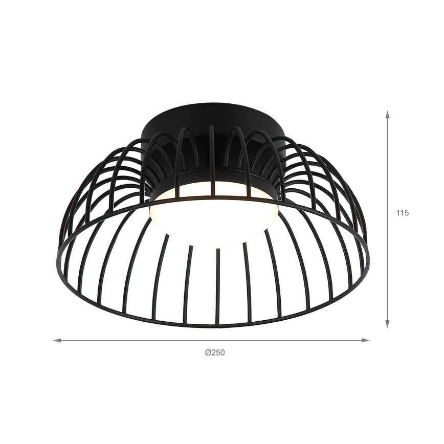 LED griestu lampas BETSY LED/12W/230V diam. 25 cm melna