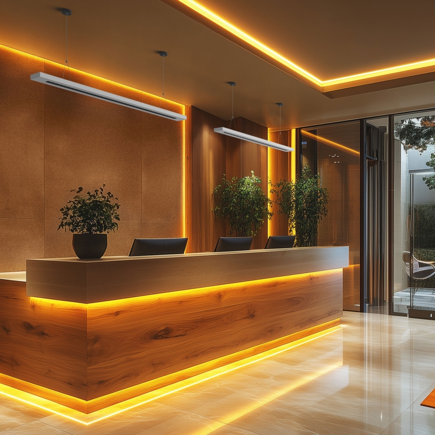 LED Griestu/piekarama lampa PLANK LED/20/30/40W/230V 2700/4000/6000K CRI 90 balta