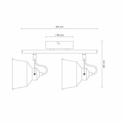 LED Griestu pieliekams gaismeklis  2xE14/8W/230V