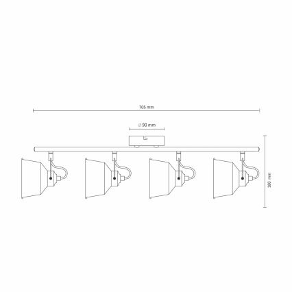 LED Griestu pieliekams gaismeklis 4xE14/8W/230V