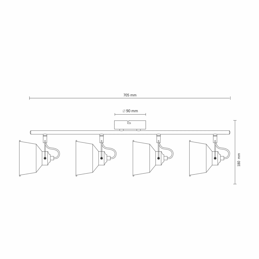 LED Griestu pieliekams gaismeklis 4xE14/8W/230V